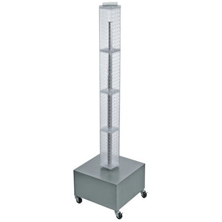 Azar Displays Four-Sided Pegboard Floor Revolving Display Panel Size: 4"W x 48"H 700224-CLR